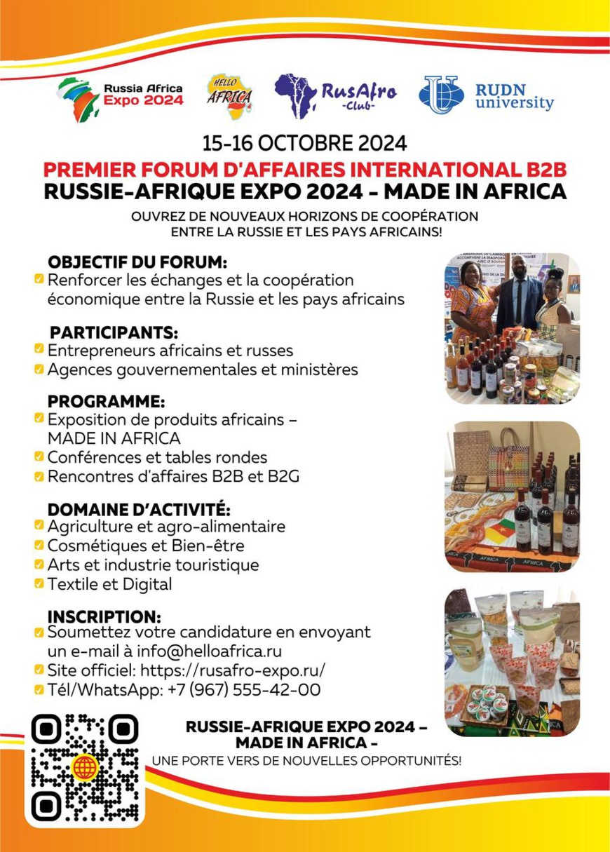 Le Forum « Russie-Afrique Expo 2024 » : une porte ouverte sur l'expansion des horizons économiques Le Forum « Russie-Afrique Expo 2024 » : une porte ouverte sur l'expansion des horizons économiques