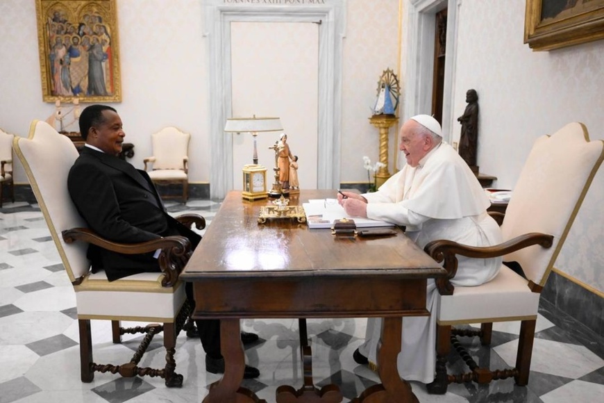 Le Pape François et Denis Sassou N'Guesso à Rome Le Pape François et Denis Sassou N'Guesso à Rome