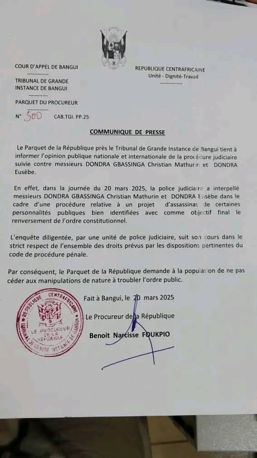 RCA : Complot contre Touadéra ? Accusations explosives au sein de la famille Dondra