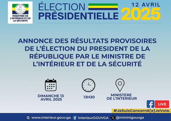 Présidentielle au Gabon : Résultats provisoires attendus ce dimanche 13 avril à 13h30