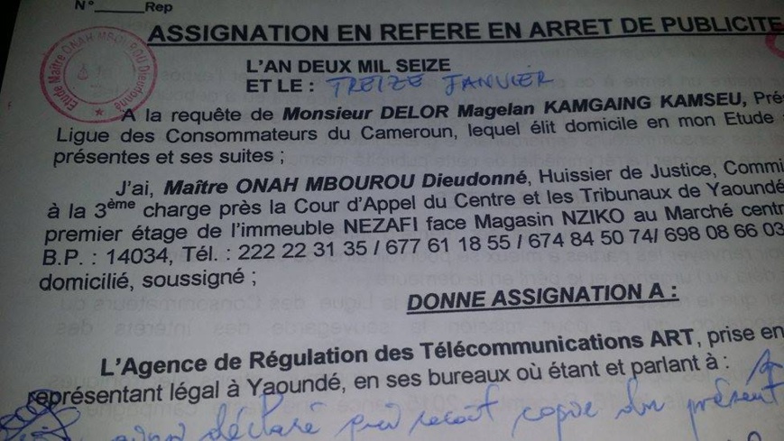 Cameroun : MTN, Orange et l’ART en justice pour publicité mensongère et escroquerie ! Cameroun : MTN, Orange et l’ART en justice pour publicité mensongère et escroquerie !