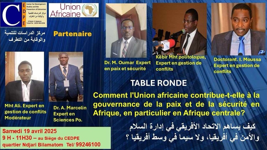 Tchad : le CEDPE organise à N’Djamena une table ronde ce samedi 19 avril Tchad : le CEDPE organise à N’Djamena une table ronde ce samedi 19 avril