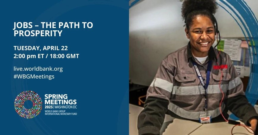 Bannière pour l'une des réunions. Photo : worldbank.org Bannière pour l'une des réunions. Photo : worldbank.org