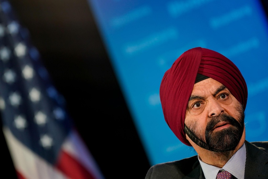 Ajay Banga, président du Groupe de la Banque mondiale, lors d'un événement organisé par l'Economic Club of Washington à Washington, DC, États-Unis, le 20 mars 2025. Photo : Bloomberg/Bloomberg via Getty Images