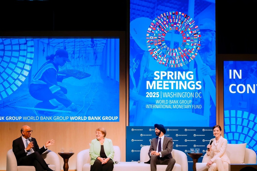 Le président de la Banque mondiale, Ajay Banga, et la directrice générale du FMI, Kristalina Georgieva, lors d'une séance des Assemblées. Photo : worldbank.org