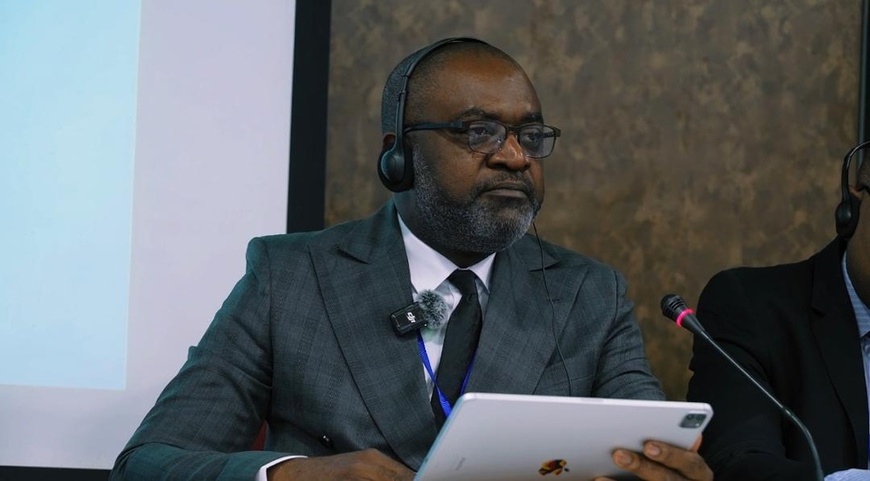 Le DSI, Okina Elenga Ngaporo, au cours de son exposé