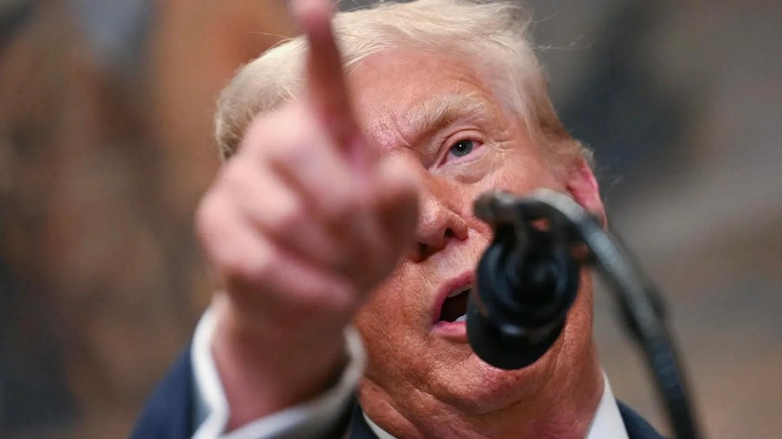 Une attitude du président américain Donald Trump lors de son discours à la Maison Blanche, le 31 juillet 2025. Photo : AFP/Getty Images