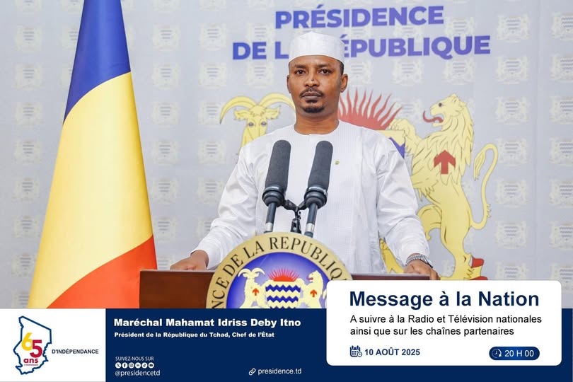 Tchad : Le Président de la République s'adressera à la nation ce dimanche