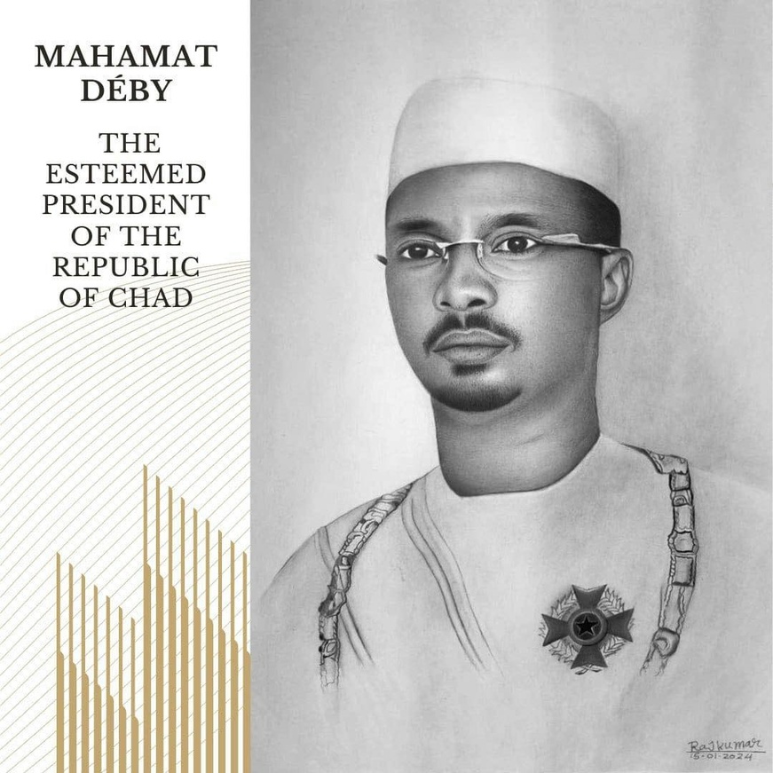 Tchad : Un artiste russe offre le portrait du Président Déby pour la fête de l'Indépendance Tchad : Un artiste russe offre le portrait du Président Déby pour la fête de l'Indépendance