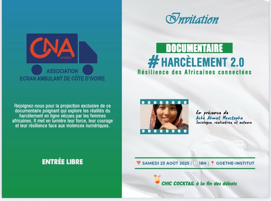 Abidjan : le Goethe-Institut met à l’honneur le cinéma tchadien avec “#Harcèlement 2.0” de Ache Ahmat Moustapha