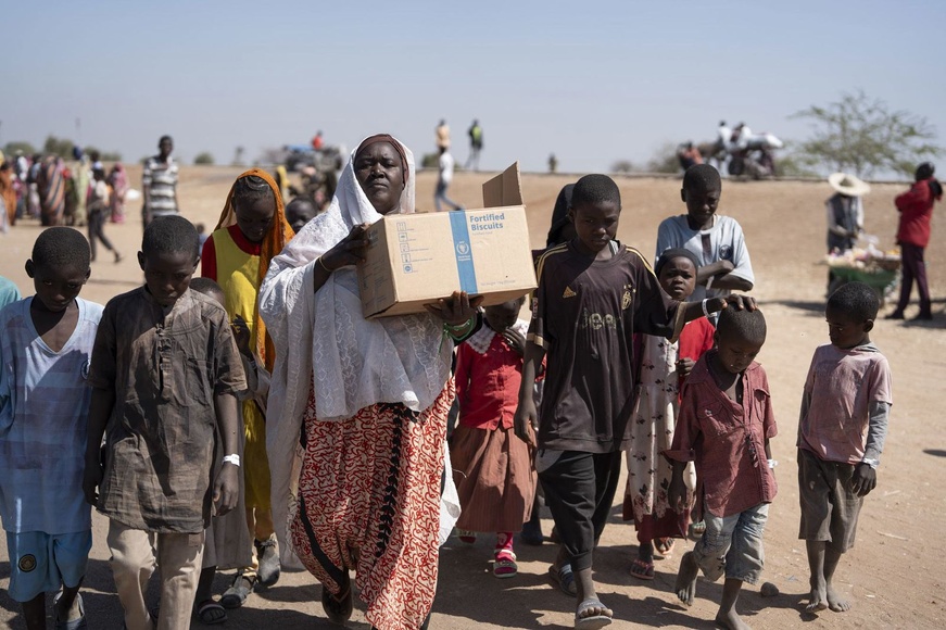 © WFP/Hugh Rutherford Des familles arrivent au Soudan du Sud après avoir fui le conflit au Soudan