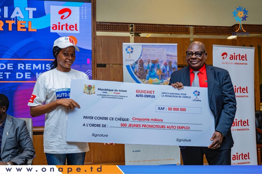 Tchad : l’ONAPE et Airtel soutiennent 160 jeunes de N’Djamena avec des fonds de démarrage et des kits d’insertion