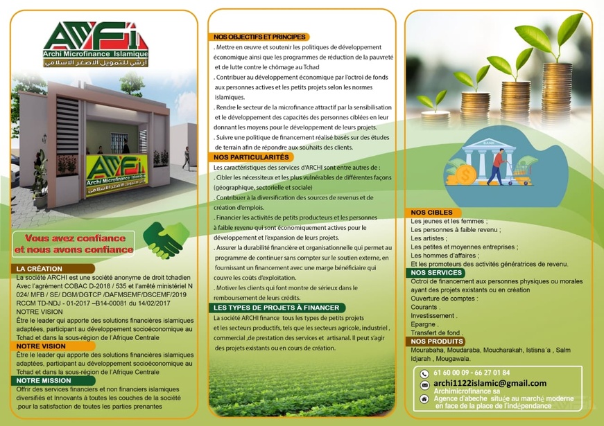 Tchad : ARCHI, fer de lance de la microfinance islamique au Tchad