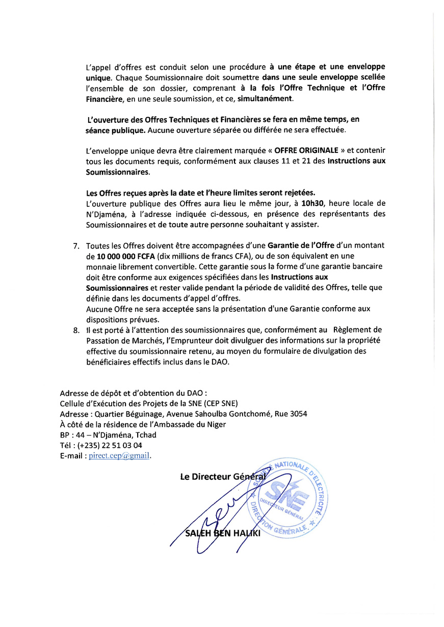 Tchad : Avis d'Appel d'Offres pour acquisition des équipements de protection individuelle (Projet PAAET) Tchad : Avis d'Appel d'Offres pour acquisition des équipements de protection individuelle (Projet PAAET)