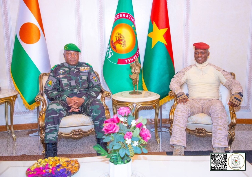 Burkina-Niger : visite de courtoisie du président Tiani au président Traoré Burkina-Niger : visite de courtoisie du président Tiani au président Traoré