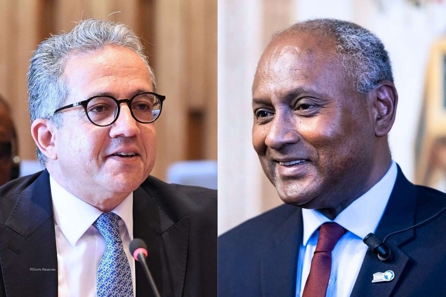 L'Égyptien Khaled el-Enany et le congolais Firmin Edouard Matoko. (Photo Forbes) L'Égyptien Khaled el-Enany et le congolais Firmin Edouard Matoko. (Photo Forbes)
