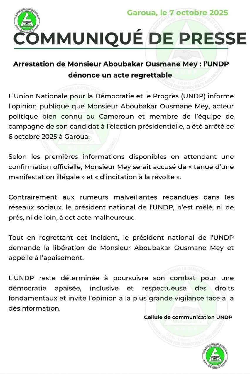 Cameroun - Présidentielle 2025 : Mohamadou Aboubakar transféré à Yaoundé après son arrestation