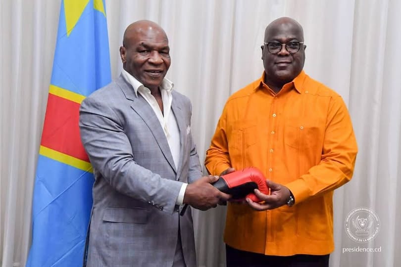 RDC : Le Président Tshisekedi reçoit la légende de la boxe Mike Tyson à Kinshasa