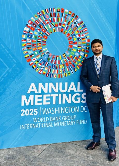 Ahraf Syed participant aux Assemblées annuelles du Groupe de la Banque mondiale et du FMI, 2025, Washington D.C.