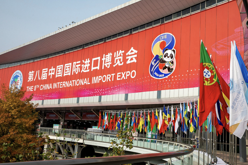 Shanghai, Nov.3, 2025, 2Final preparations are in full swing at the National Exhibition and Convention Center, as the venue gears up to host the 8th China International Import Expo. [Photo: CFP]
