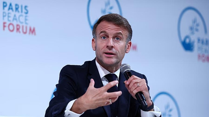 Le président français Emmanuel Macron a accueilli mercredi des chefs d'État au palais présidentiel à Paris. Photo : Africanews.com Le président français Emmanuel Macron a accueilli mercredi des chefs d'État au palais présidentiel à Paris. Photo : Africanews.com