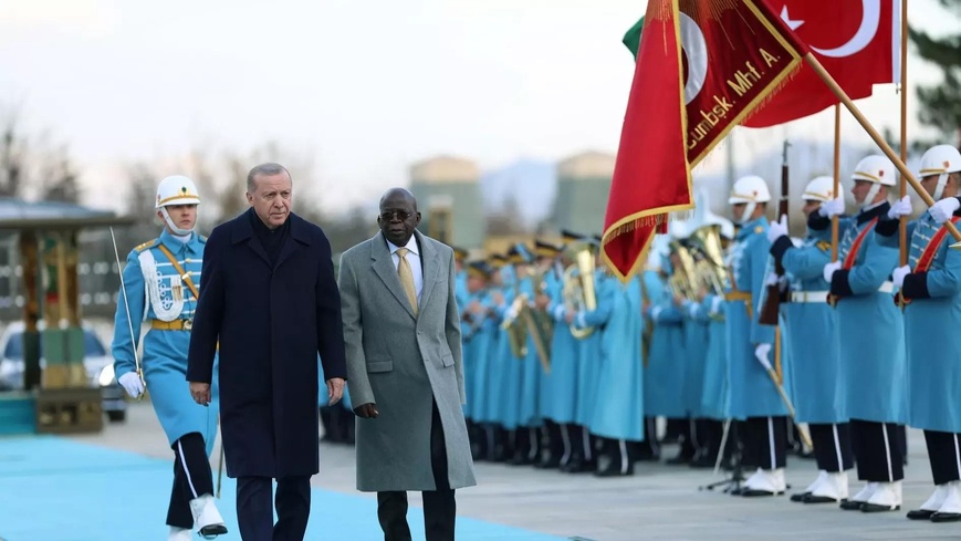 Le président turc Recep Tayyip Erdoğan (à gauche) et le président nigérian Bola Ahmed Tinubu. Photo : hurriyetdailynews.com