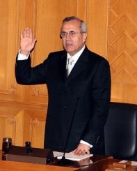 Le nouveau président du Liban Michel Sleimane pendant sa prestation de serment, le 25 mai 2008 à Beyrouth