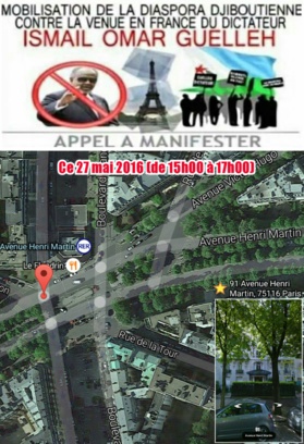 Appel à manifester de la diaspora Djiboutienne en France.