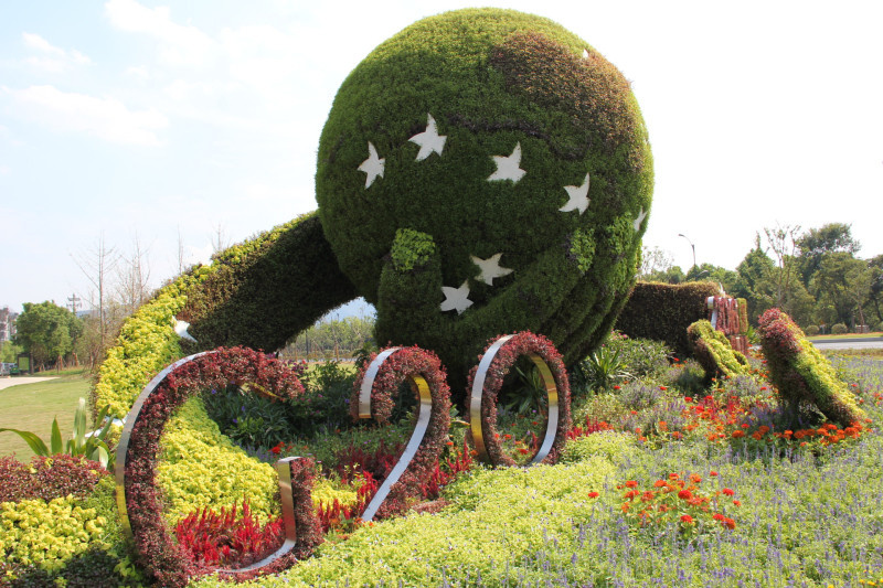 Street landscape with G20 logo in Hangzhou, capital city of east China's Zhejiang Province,on Sept. 1, 2016