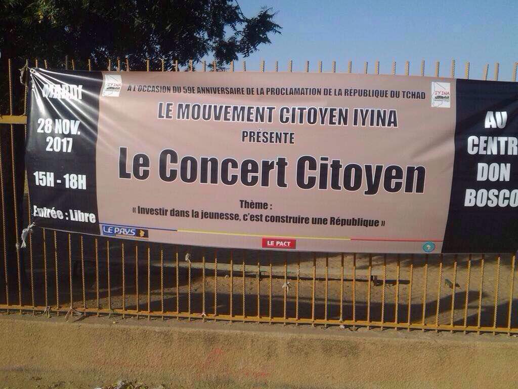 Tchad : Le Mouvement Citoyen Iyina condamne l’interdiction de la tenue de son concert