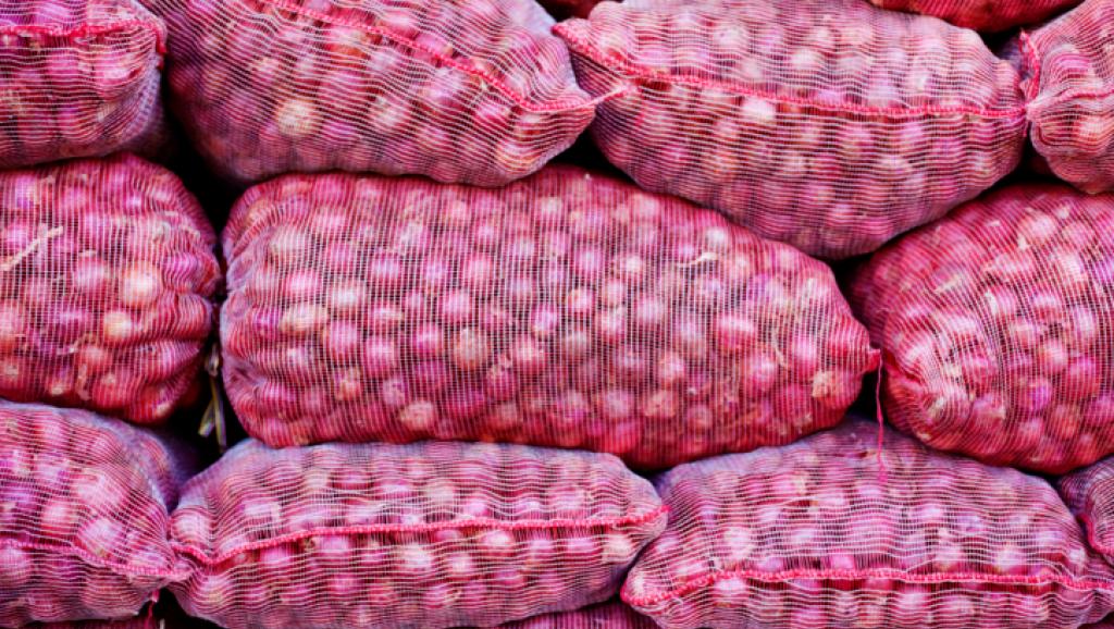Des sacs d'oignons rouges. Getty Images/picturegarden