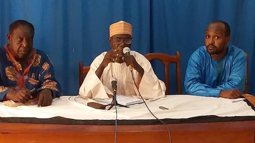 Point de presse de Poddi Djimé Bichara, porte-parole adjoint de la CPDC, lundi 20 mai à N'Djamena. © Alwihda Info