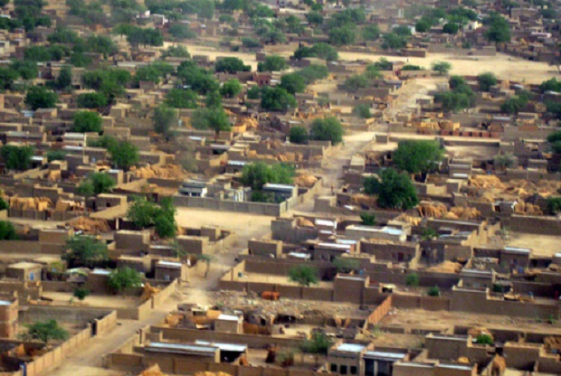 Une vue aérienne de la ville d'Abéché. Illustration. © DR
