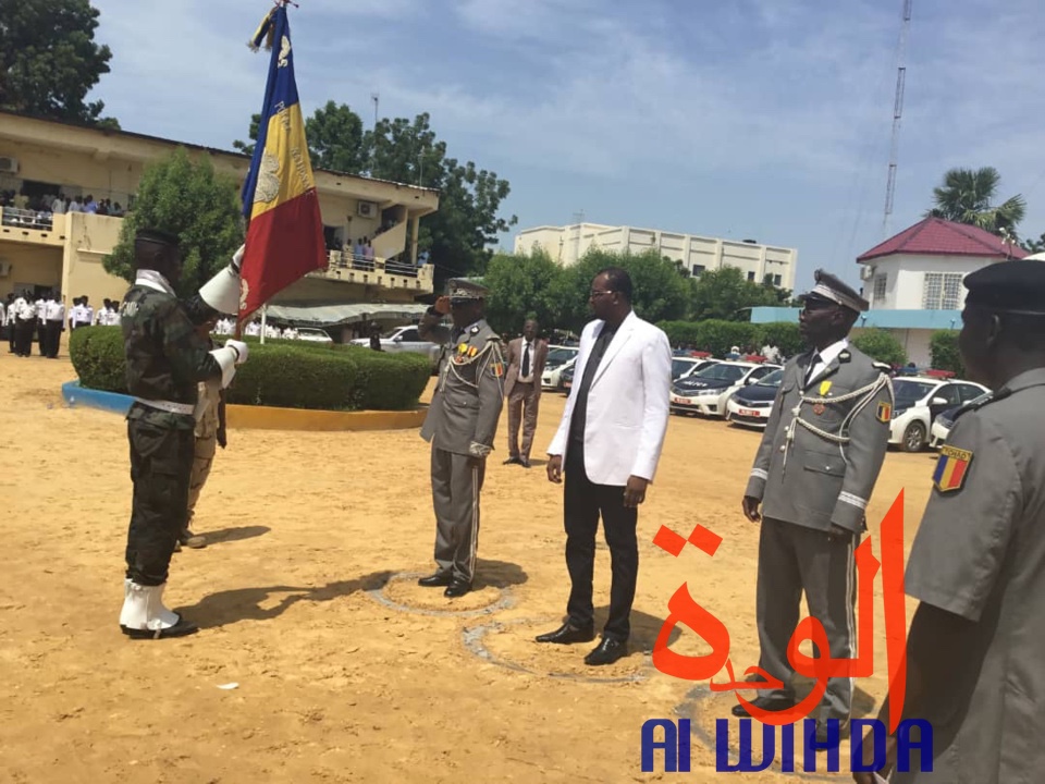 Le directeur général de la Police nationale, Hissein Doudoua Hamit, lors de la passation de service le 28 août 2019 à N'Djamena. © Alwihda Info