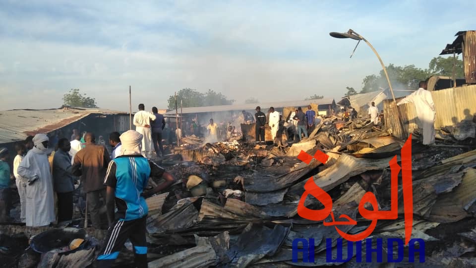 Tchad : scène de désolation au marché de Dembé ce matin après l'incendie