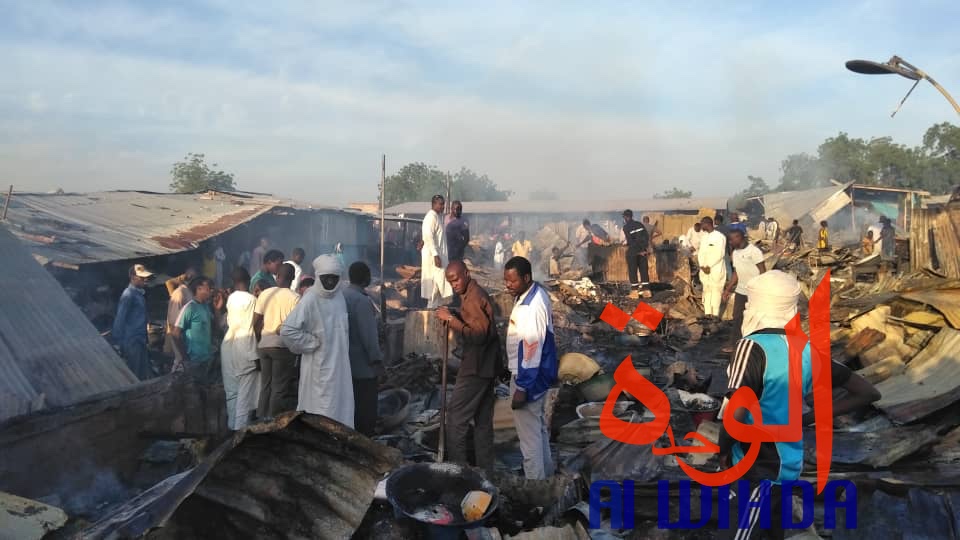 Tchad : scène de désolation au marché de Dembé ce matin après l'incendie