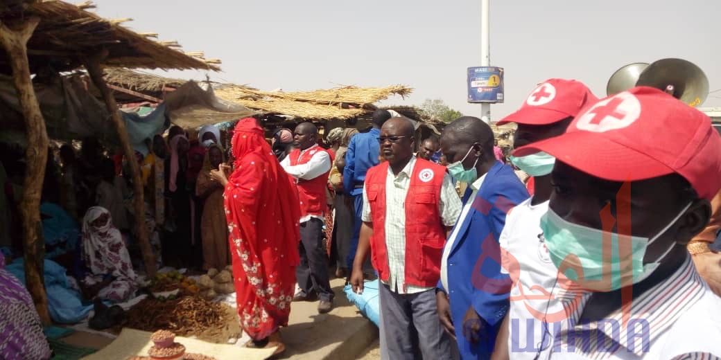 Tchad - Covid-19 : La Croix-rouge s'implique dans la sensibilisation. © Abba Issa/Alwihda Info