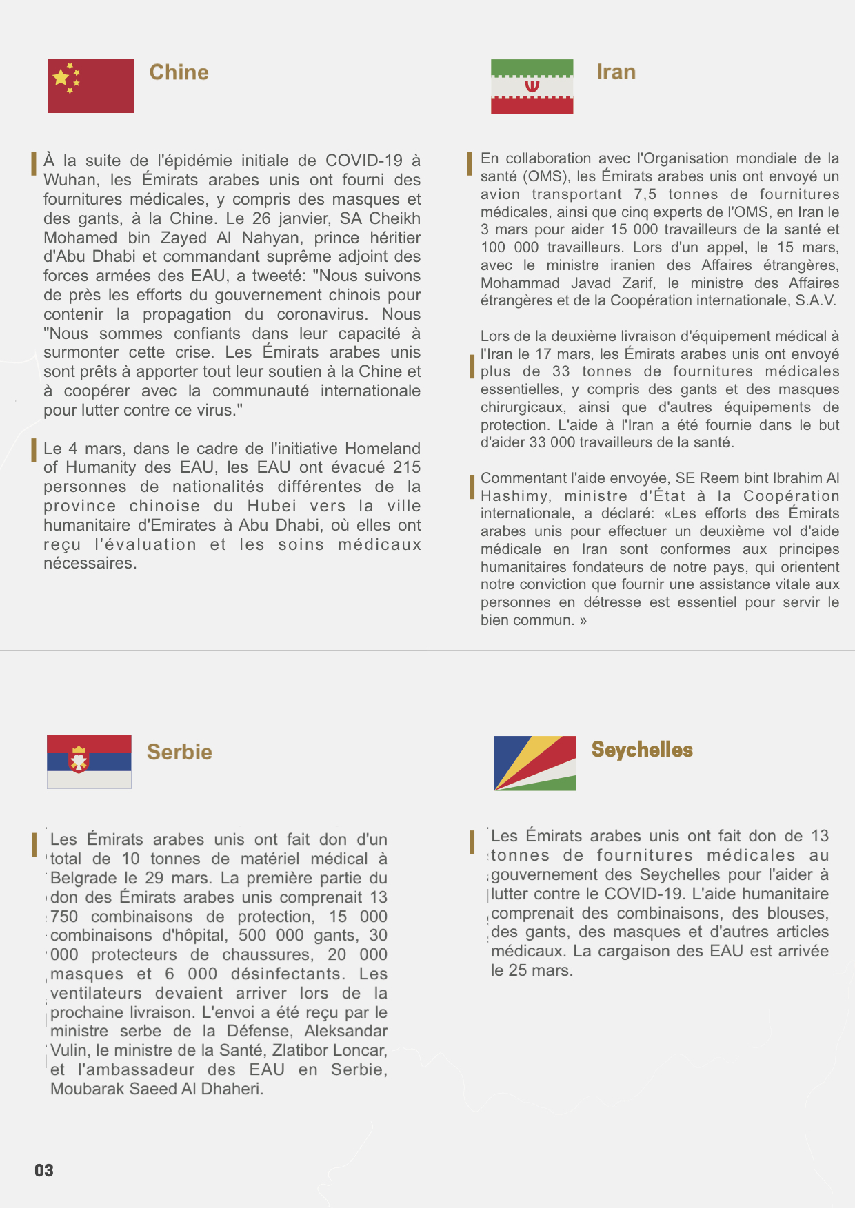 Les efforts des Émirats Arabes Unis pour lutter contre le Covid-19