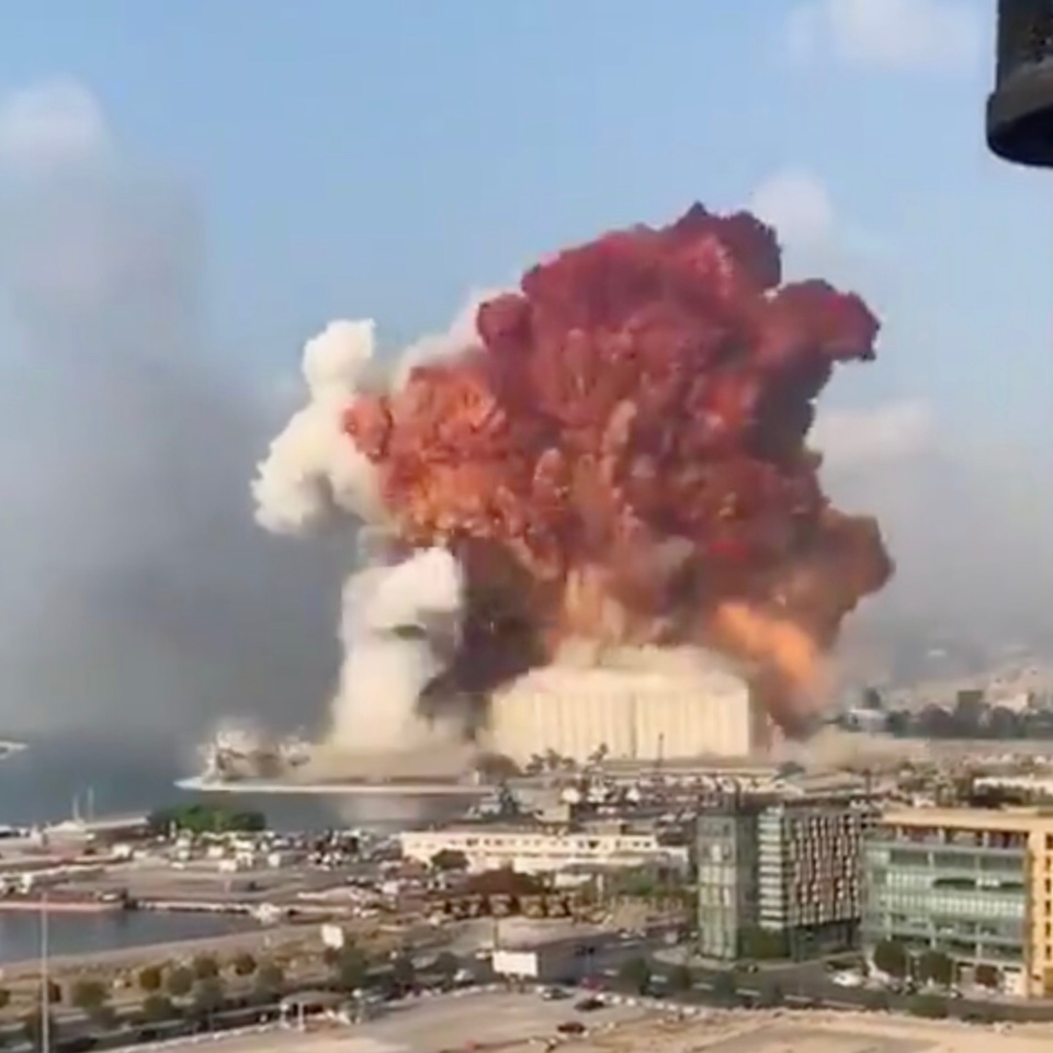 Liban : une importante explosion secoue la capitale Beyrouth. ©&nbsp;Capture d'écran/Vidéo amateur
