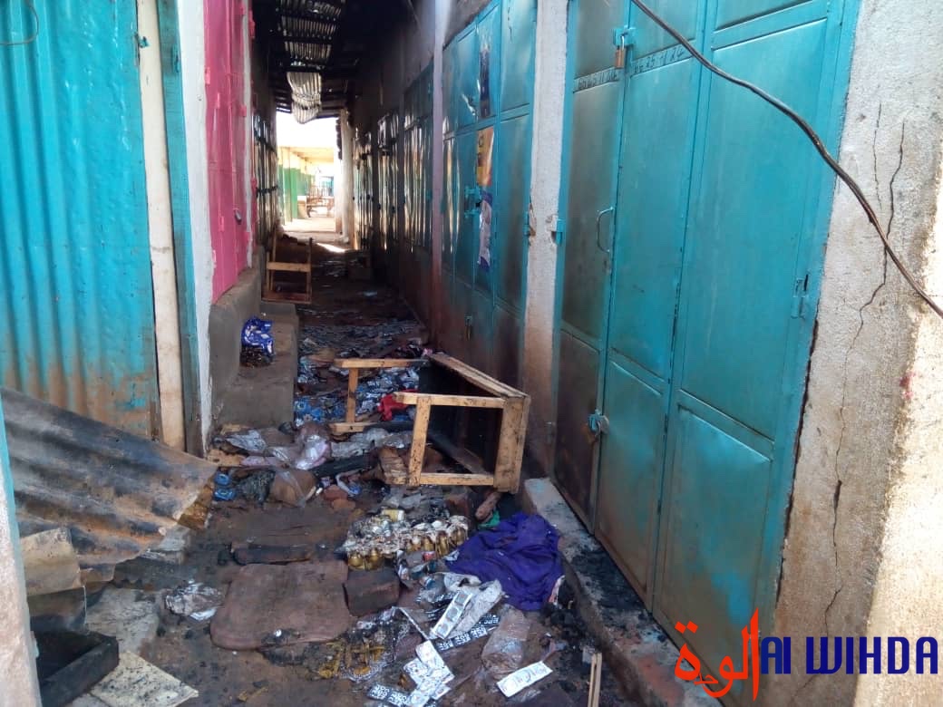 Tchad : des boutiques calcinées dans l'incendie d'un marché à Moundou