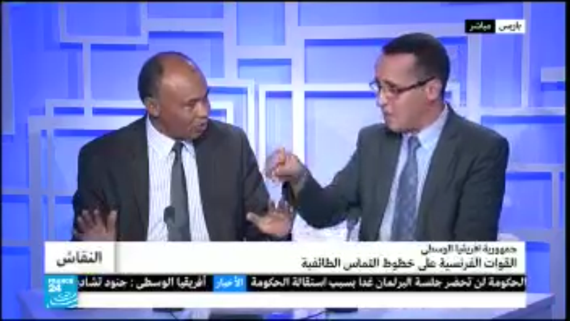 Ahmat Yacoub Dobio lors d'un débat sur France 24.