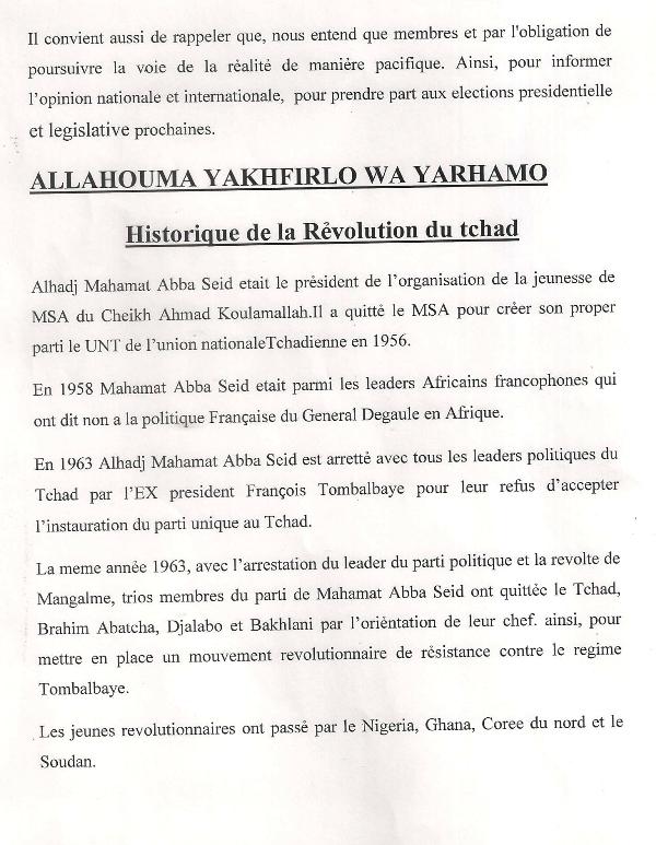 Le Tchad rend hommage à Mahamat Abba Seïd