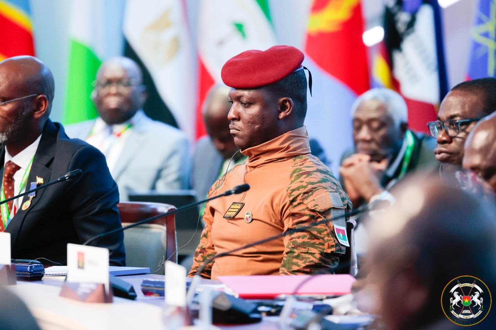 Le président de transition du Burkina Faso, le capitaine Ibrahim Traoré. © PRBF