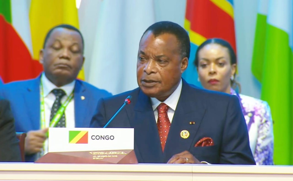 Denis Sassou N'Guesso lors de son allocution de circonstance.