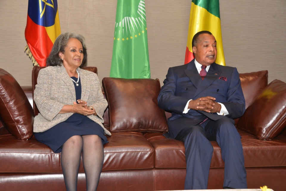 Sahle-Word Zewde et Denis Sassou N'Guesso (Photo d'archives)