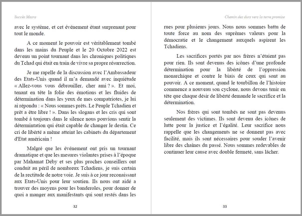 Tchad : Koudou Oumar donne un avant-gout du livre 'Chemin des durs vers la terre promise' de Succès Masra