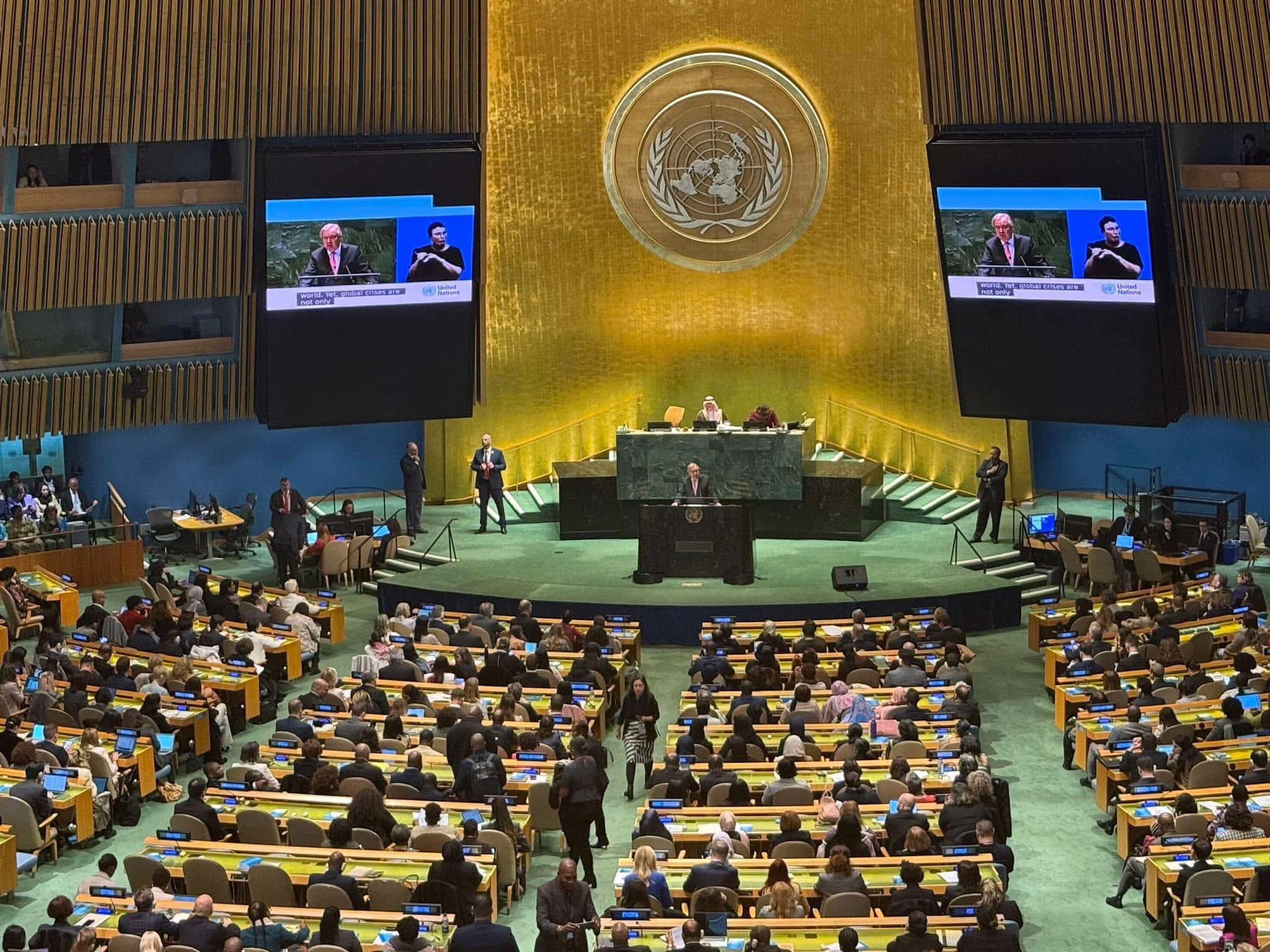 Le Secrétaire général de l’ONU, António Guterres, prononce un discours à l’ouverture de la soixante-neuvième session de la Commission de la condition de la femme (CSW69 / Beijing+30).