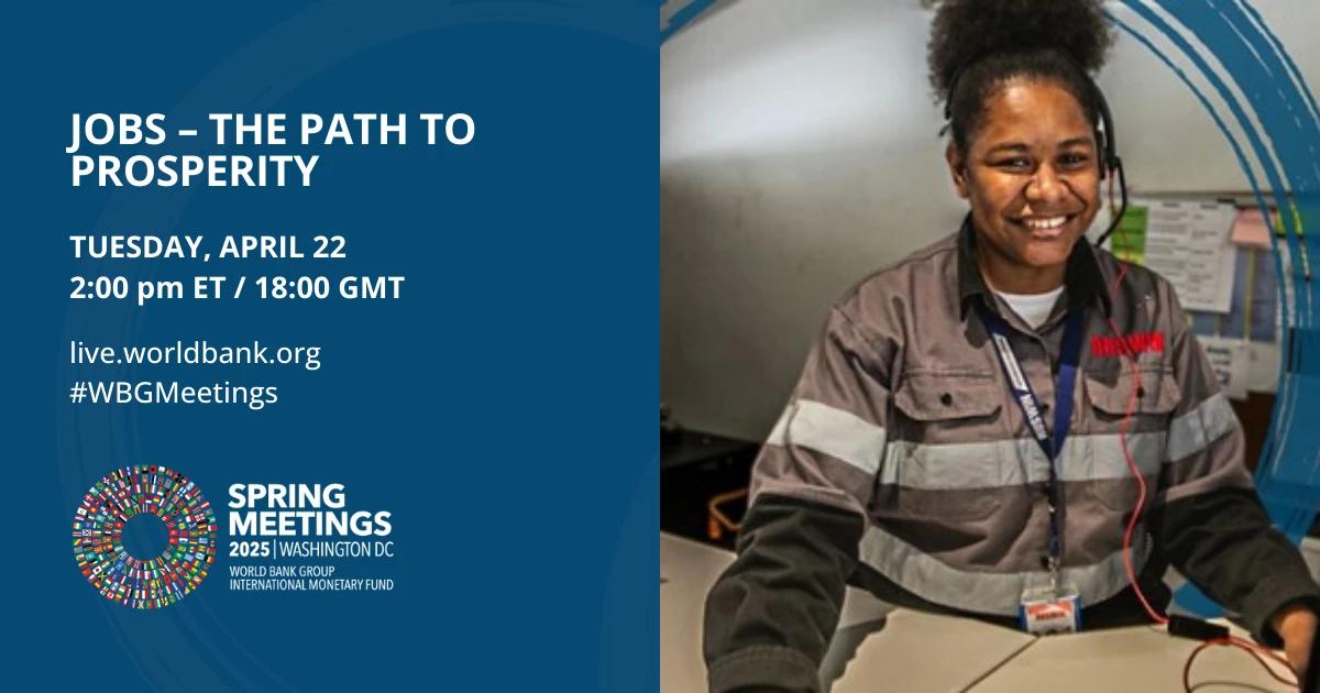 Bannière pour l'une des réunions. Photo : worldbank.org