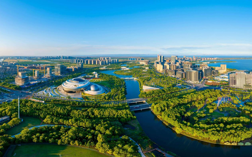 Photo taken on May 21, 2025 shows the Lin-gang Special Area of China (Shanghai) Pilot Free Trade Zone (FTZ). (Photo/Zhang Mingwei)