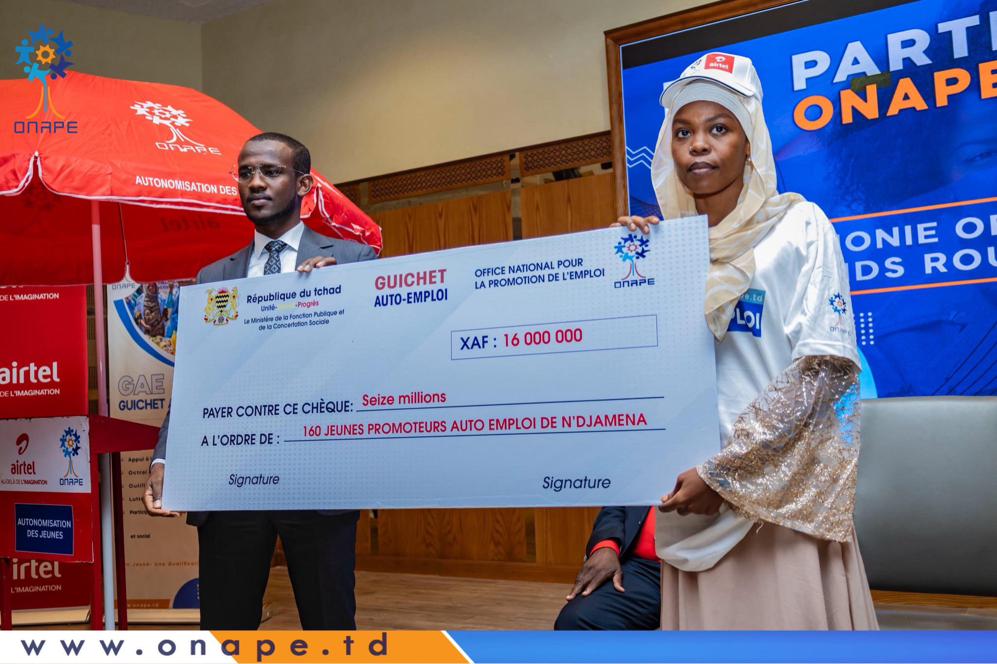 Tchad : l’ONAPE et Airtel soutiennent 160 jeunes de N’Djamena avec des fonds de démarrage et des kits d’insertion